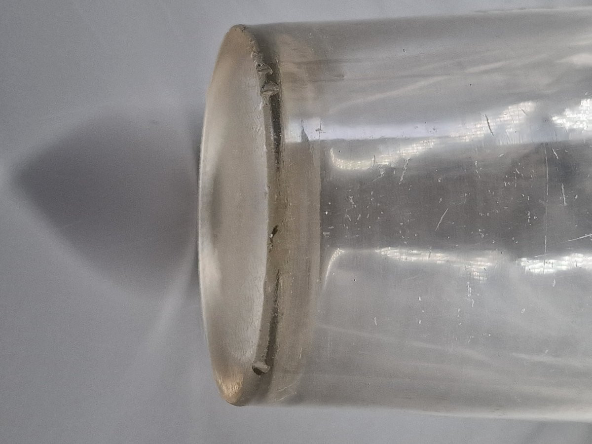 Monogrammed La Tumbler In Thick Glass Engraved With A Wheel - Late 18th Century-photo-7