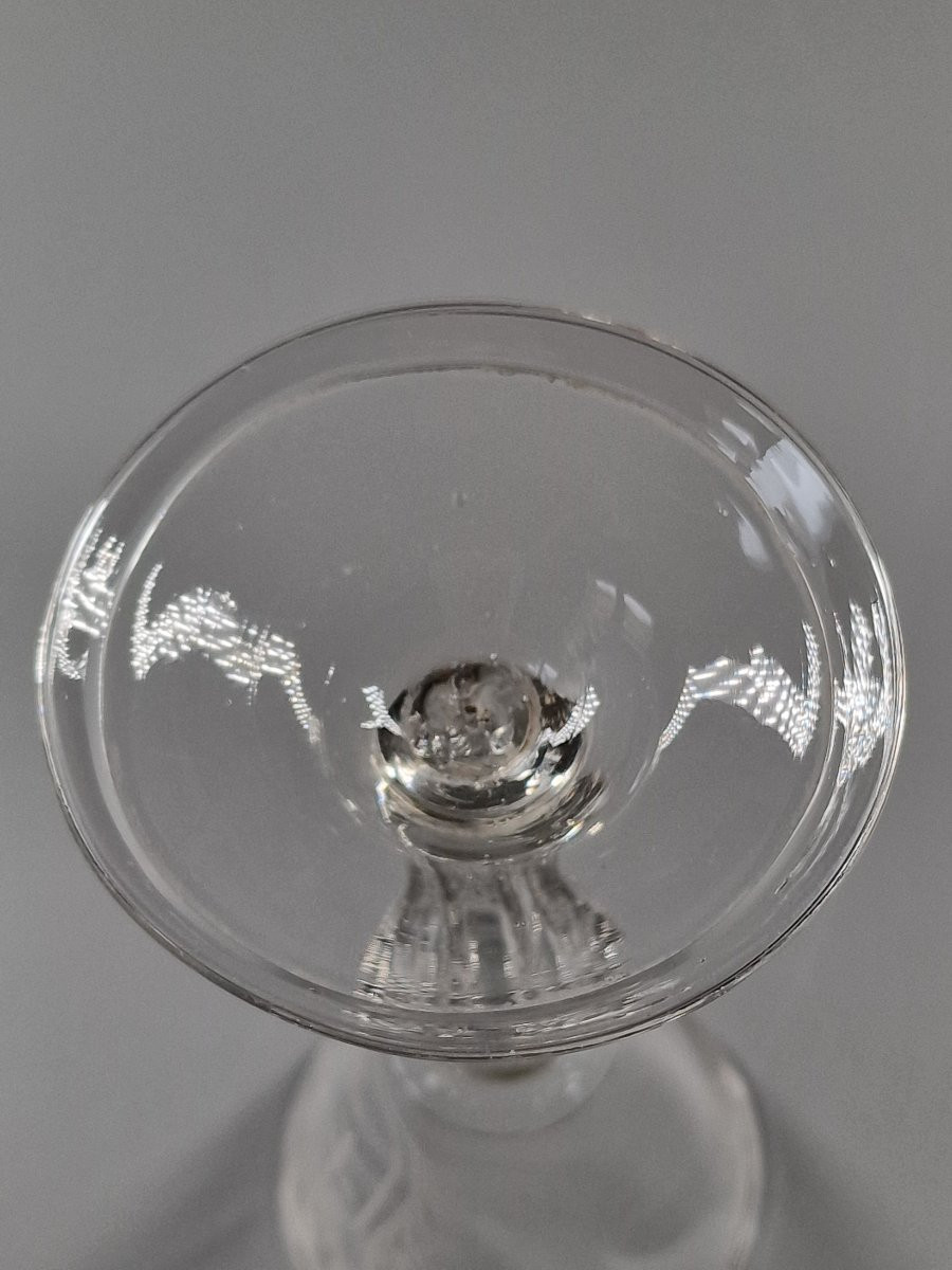 Glass Bowl Engraved With Crowned Coat Of Arms - 18th Century-photo-1