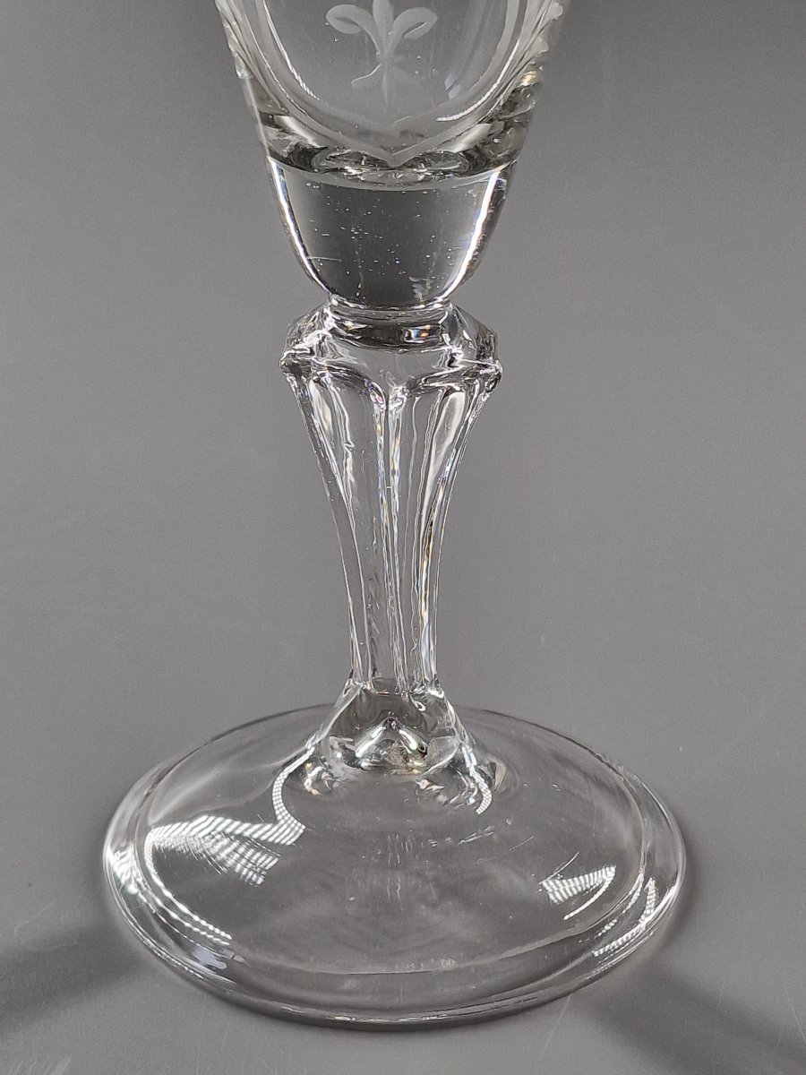 Glass Bowl Engraved With Crowned Coat Of Arms - 18th Century-photo-6