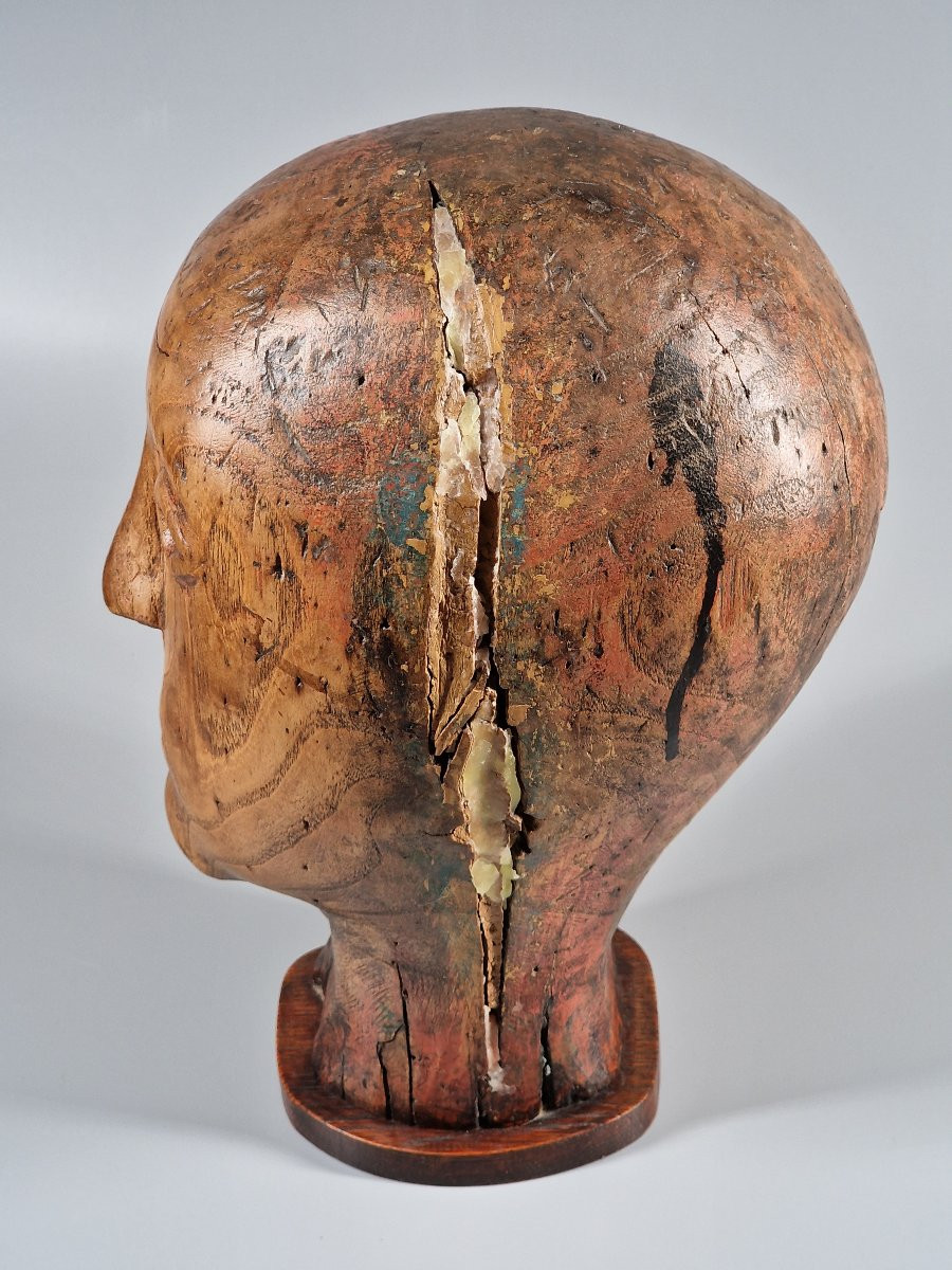 Marotte en bois sculpté monoxyle - Art populaire du XIXe siècle 19e-photo-4