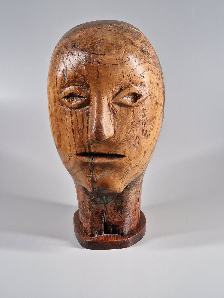 Marotte en bois sculpté monoxyle - Art populaire du XIXe siècle 19e-photo-4