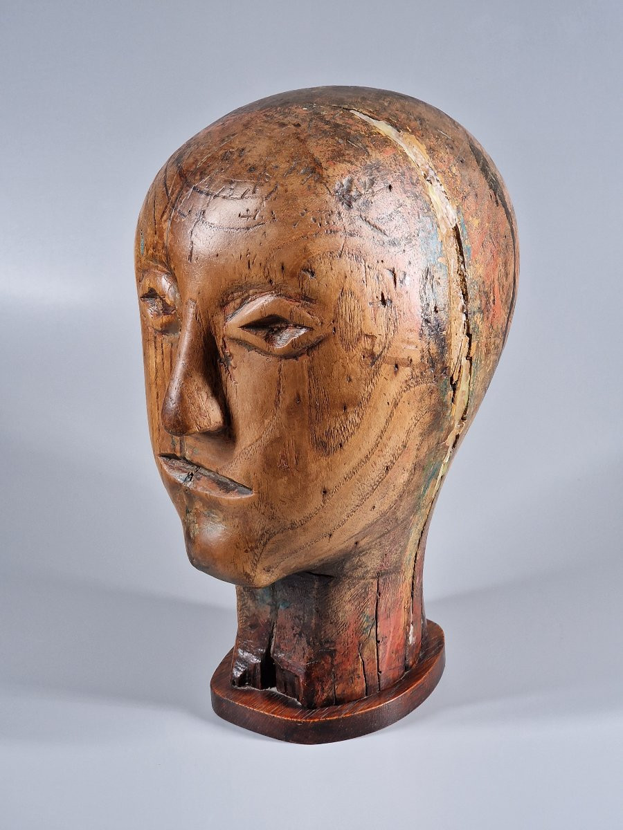 Marotte en bois sculpté monoxyle - Art populaire du XIXe siècle 19e-photo-5