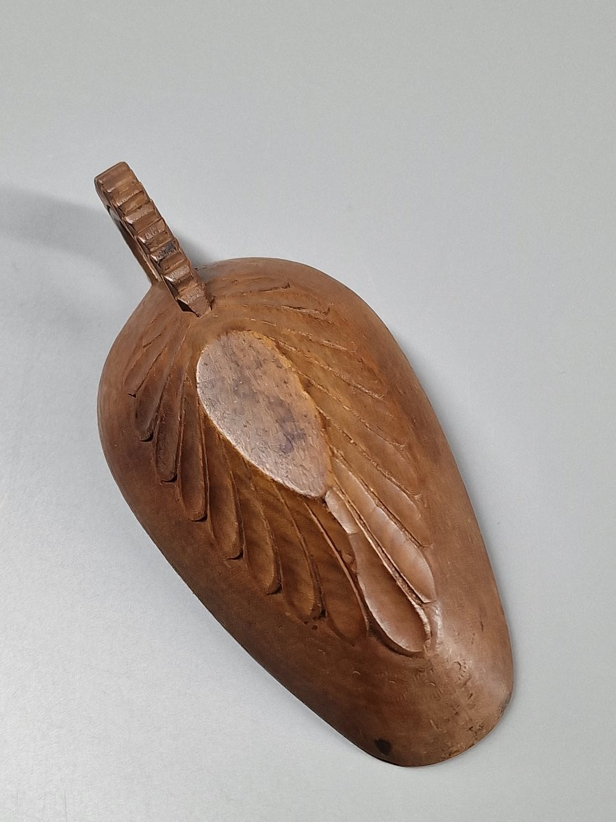 Carved Wooden Tobacco Shovel Or Spoon - Switzerland, Folk Art From The 19th Century-photo-2