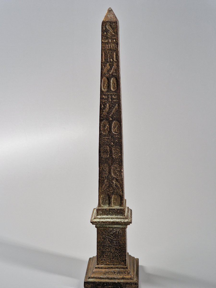 Italie, souvenir du Grand Tour – Obélisque en fonte de fer – XIXe siècle 19e-photo-3