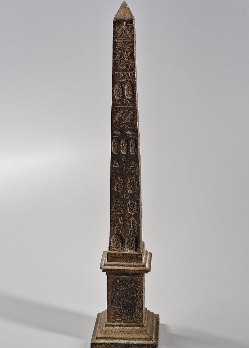 Italie, souvenir du Grand Tour – Obélisque en fonte de fer – XIXe siècle 19e-photo-1