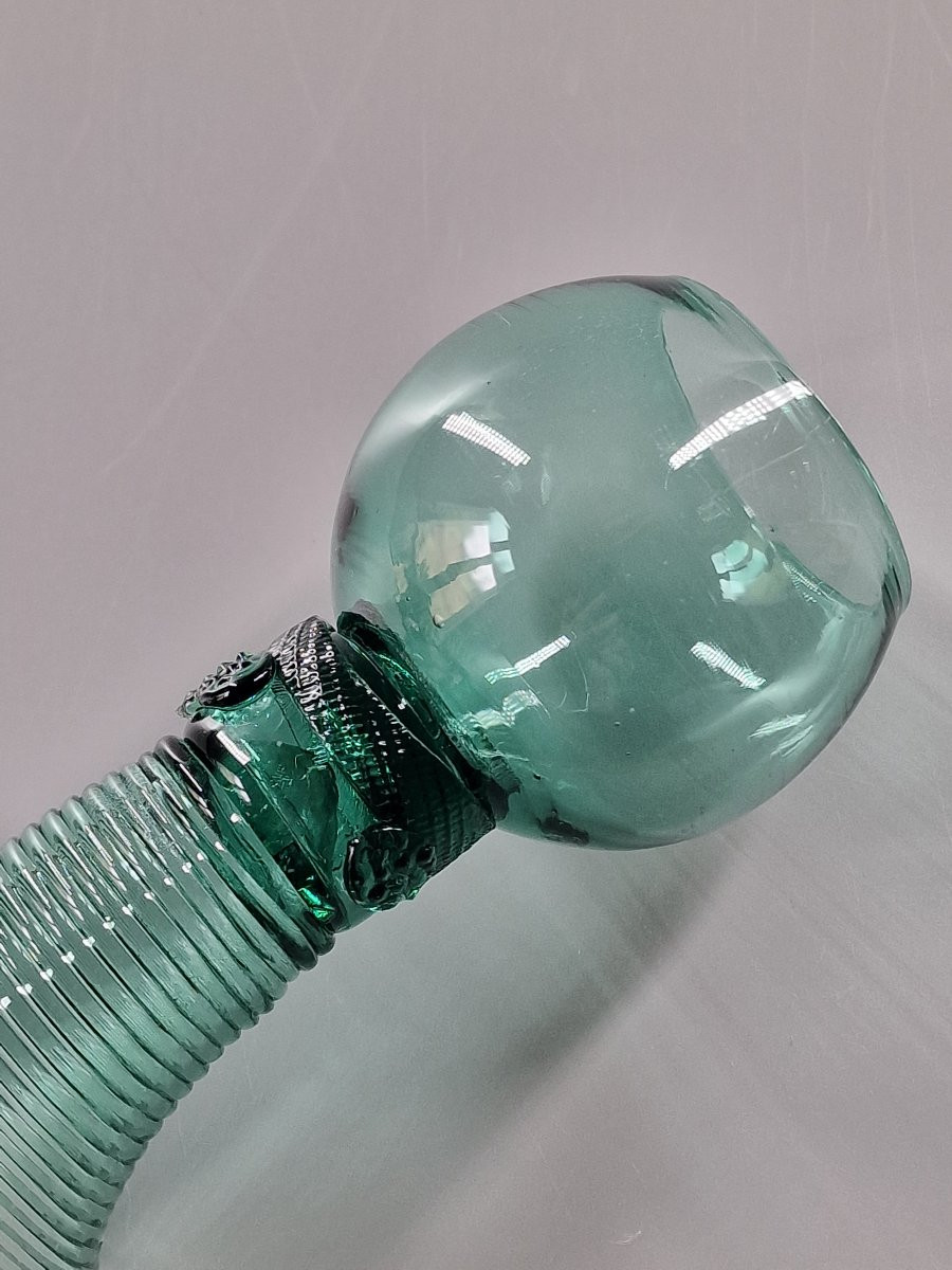 Verre à vin Römer en verre soufflé teinté vert - Pays-Bas ou Allemagne, XIXe siècle 19e-photo-4