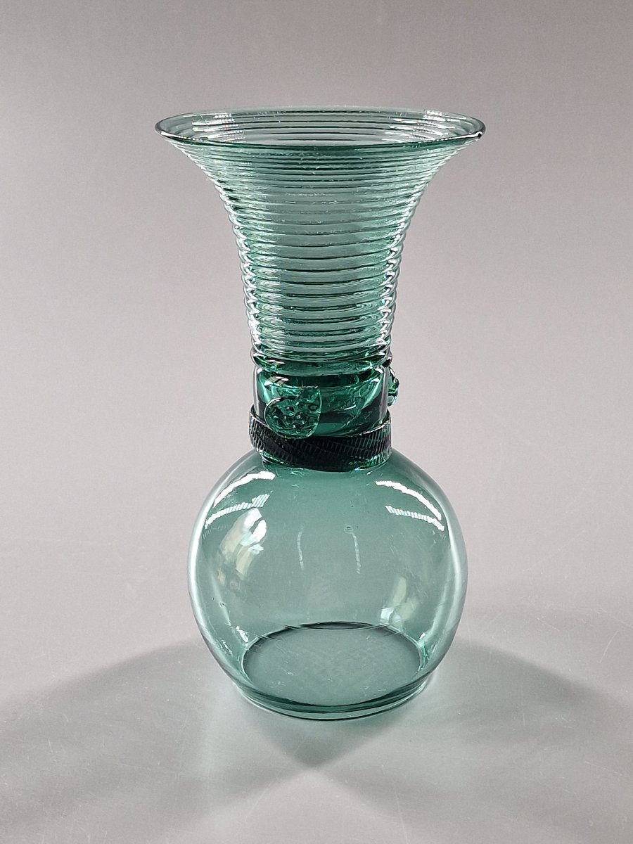Verre à vin Römer en verre soufflé teinté vert - Pays-Bas ou Allemagne, XIXe siècle 19e-photo-6