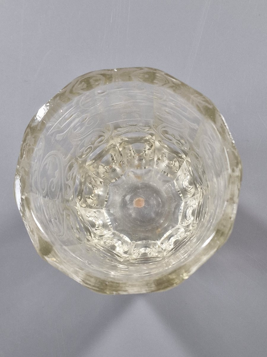 Glass Goblet Engraved With Soldiers And Foliage - Bohemia, 19th Century -photo-3