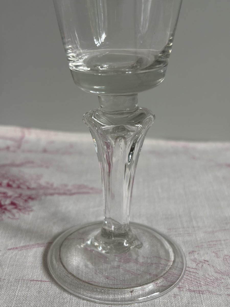 Blown Tasting Glass With Truncated Cone Bowl And Silesian Leg - 18th Century-photo-3