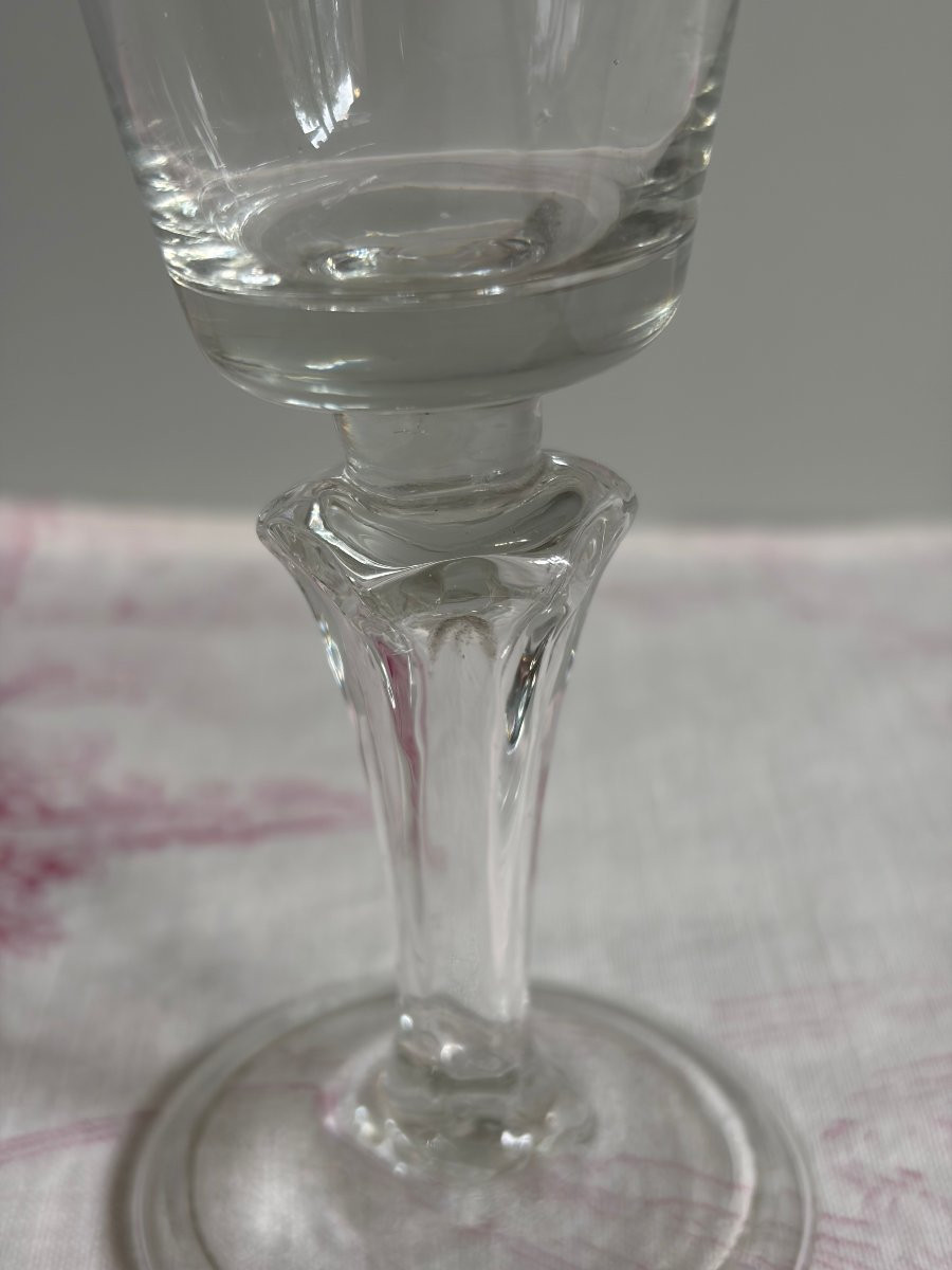 Blown Tasting Glass With Truncated Cone Bowl And Silesian Leg - 18th Century-photo-5