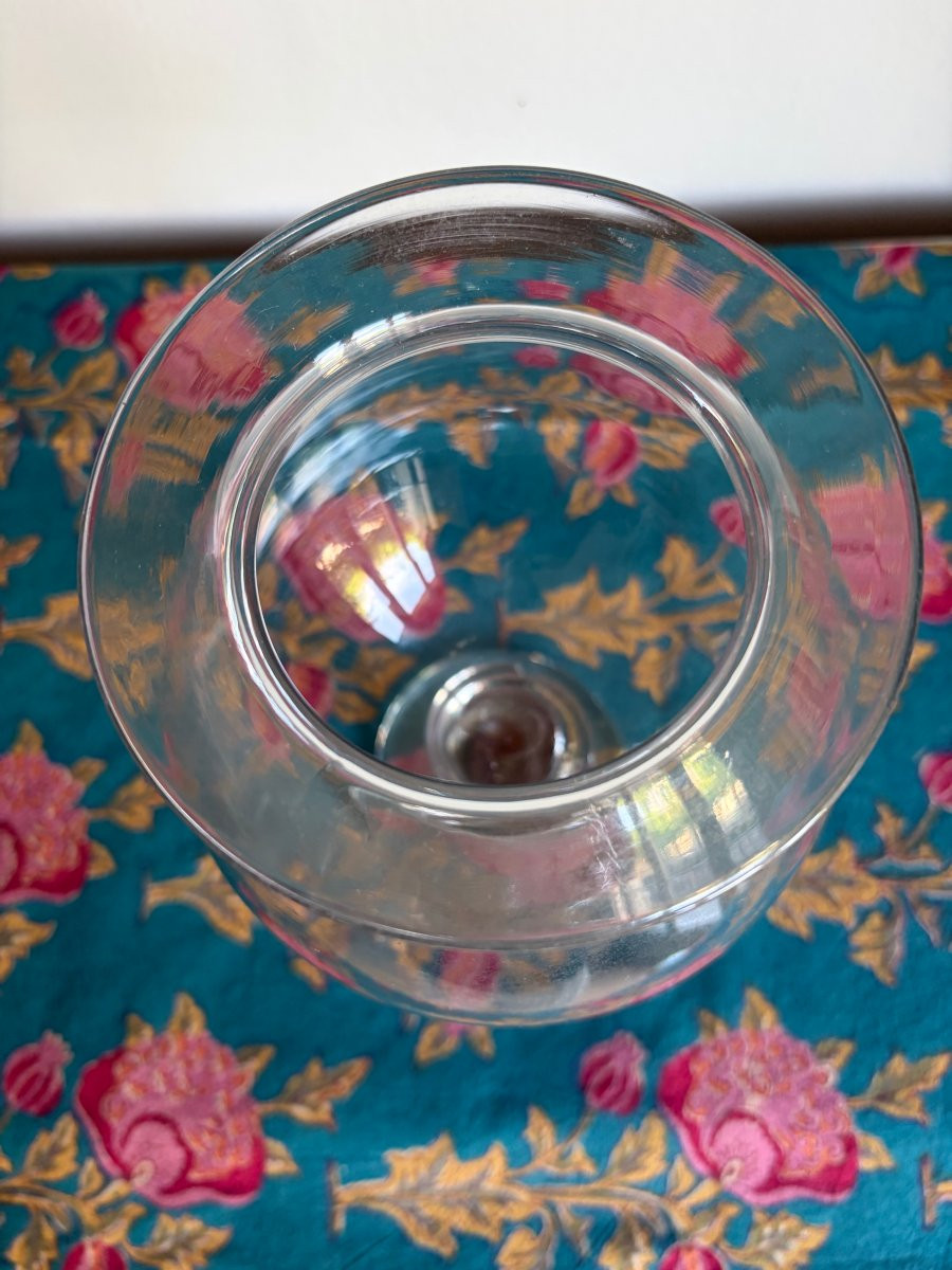 [Médecine] Bocal à sangsues sur piédouche en verre soufflé - XIXe siècle 19e-photo-4