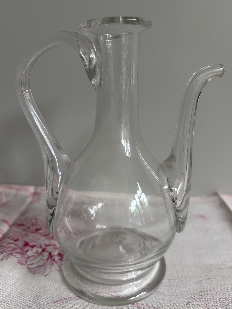 Huilier en verre soufflé incolore - Fin du XVIIIe siècle 18e-photo-3