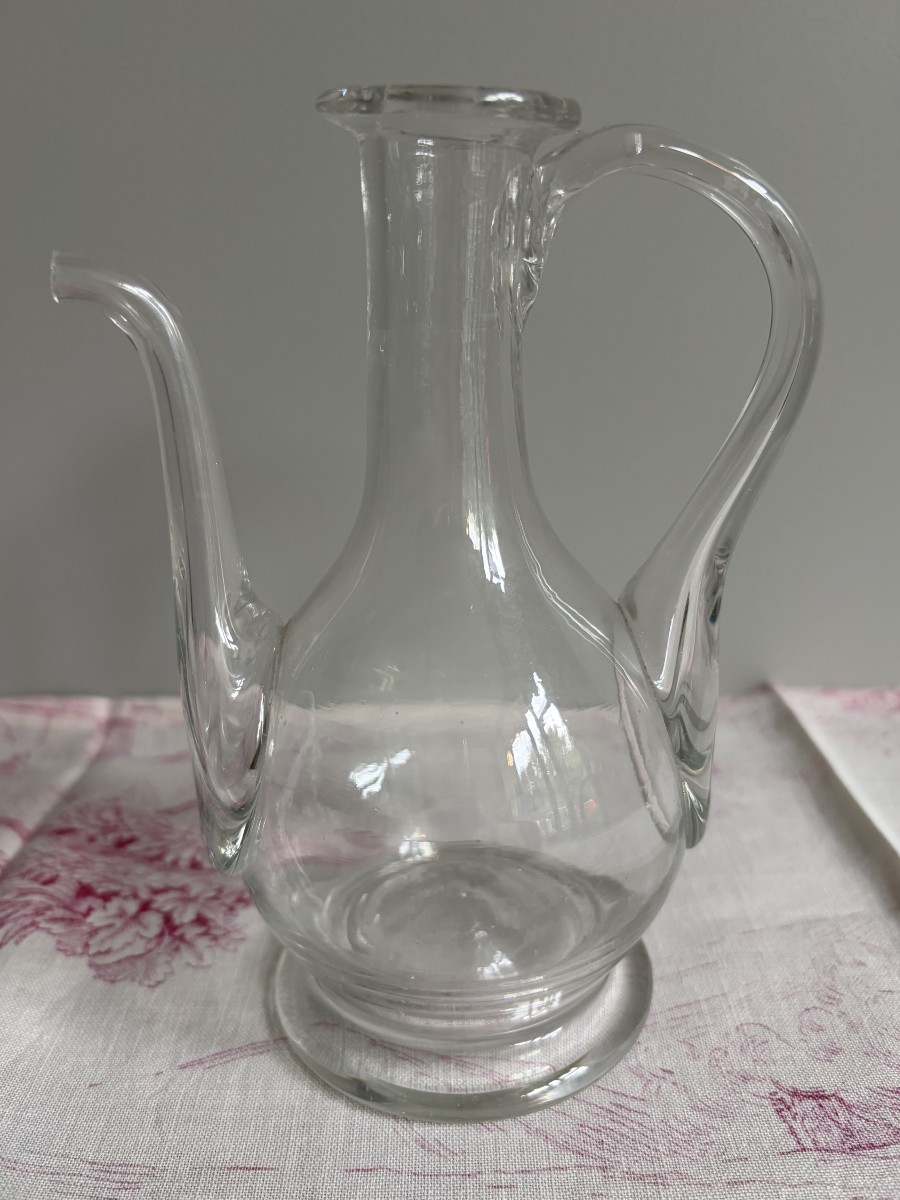 Huilier en verre soufflé incolore - Fin du XVIIIe siècle 18e