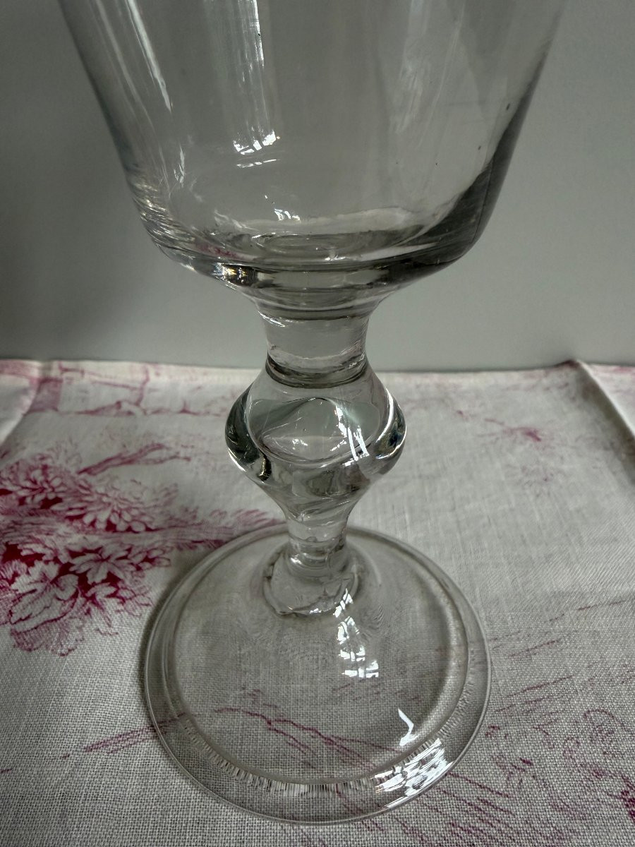 Suite de trois grands verres dit "bourguignons" en verre soufflé - XVIIIe siècle 18e-photo-3