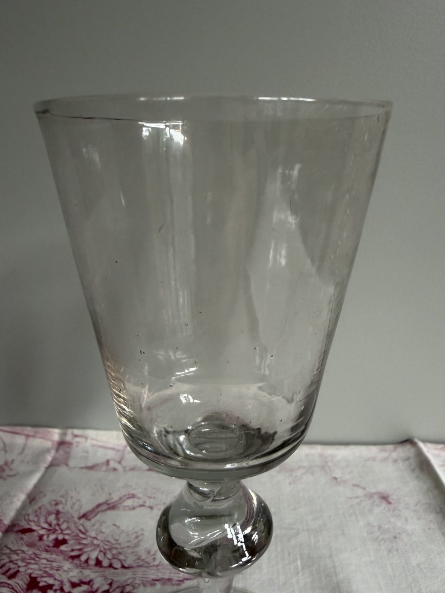 Suite de trois grands verres dit "bourguignons" en verre soufflé - XVIIIe siècle 18e-photo-7