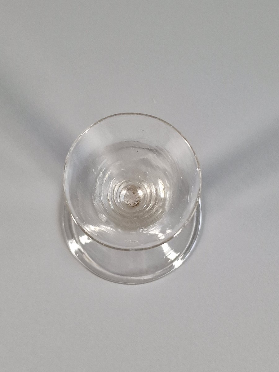 Italy, Small Blown Stemmed Glass With Baluster Leg - 18th Century -photo-6