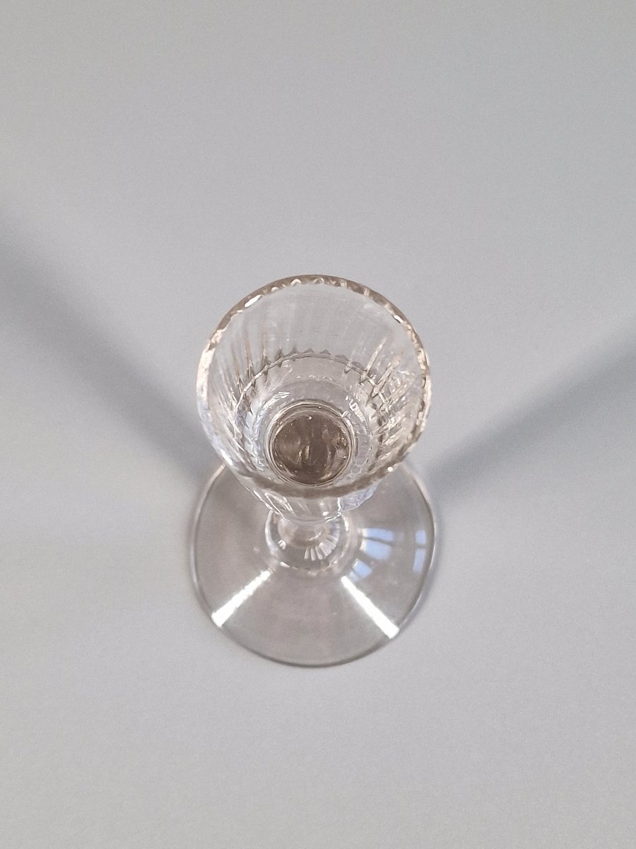 Verre à alcool en verre soufflé à décor de godrons – XVIIIe siècle 18e-photo-3