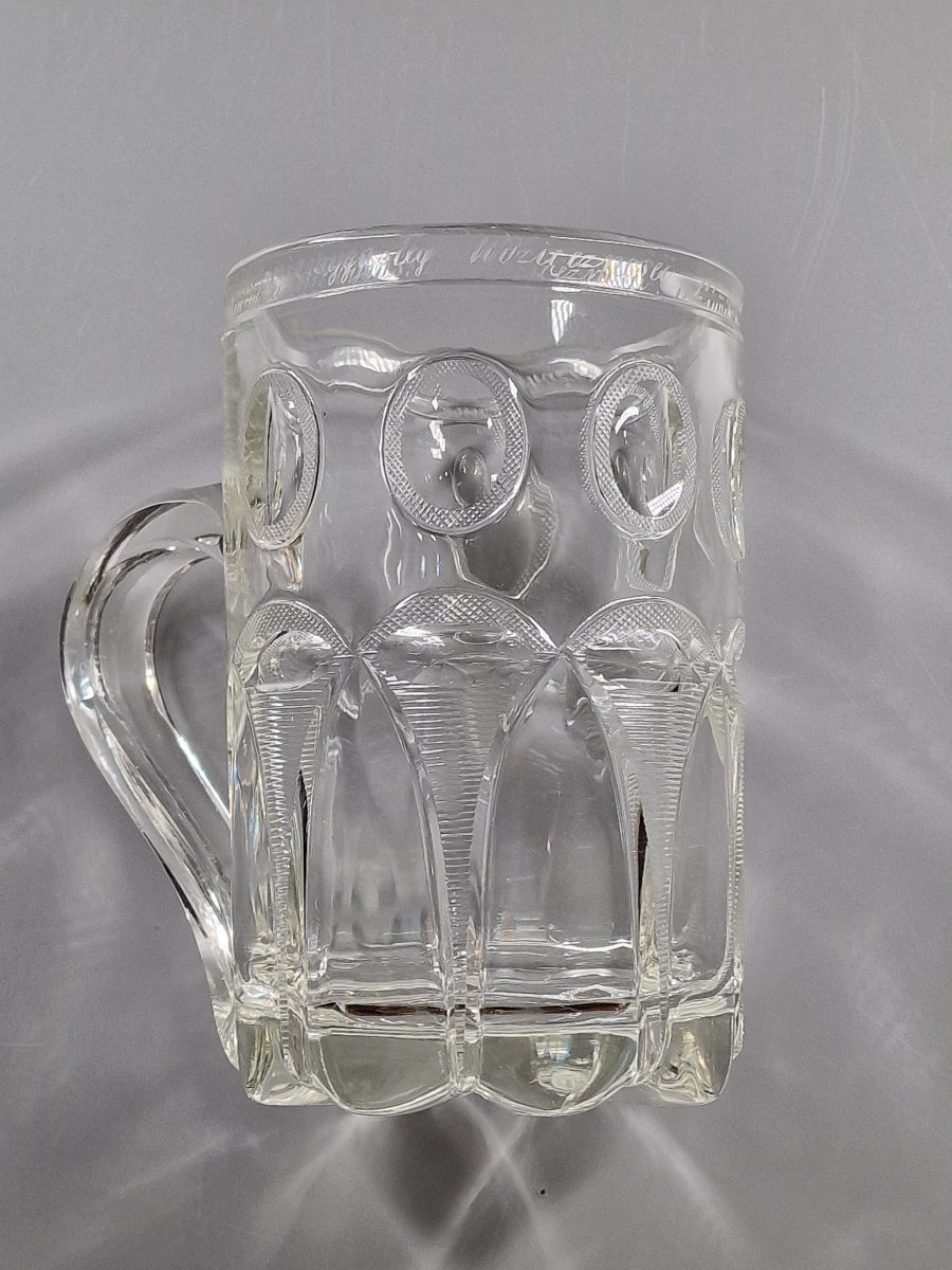 Molded, Cut Crystal Mug Engraved With A Commemorative Dedication – Poland, 19th Century-photo-8