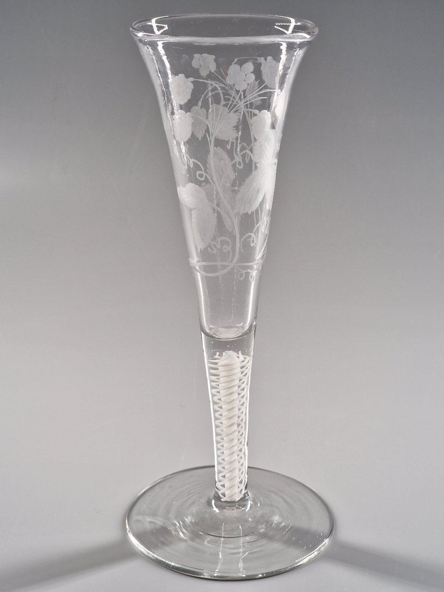 Flûte à twist blanc et coupe gravée – Pays-Bas ou Angleterre, fin du XVIIIe siècle 18e-photo-3