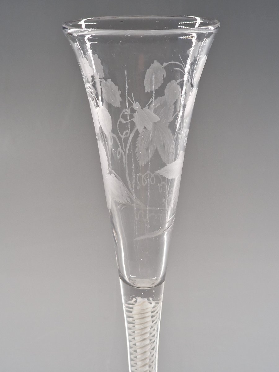 Flûte à twist blanc et coupe gravée – Pays-Bas ou Angleterre, fin du XVIIIe siècle 18e-photo-4
