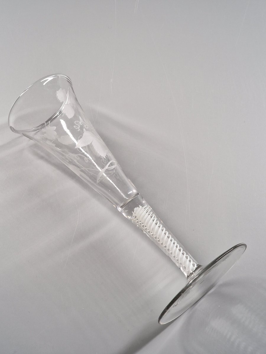 Flûte à twist blanc et coupe gravée – Pays-Bas ou Angleterre, fin du XVIIIe siècle 18e-photo-4