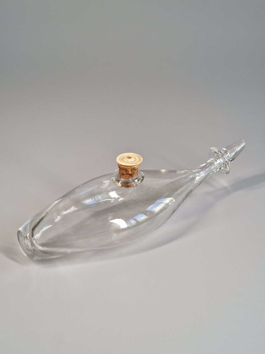 [Puériculture] Biberon en verre soufflé et bouchon en os – XIXe siècle-photo-2