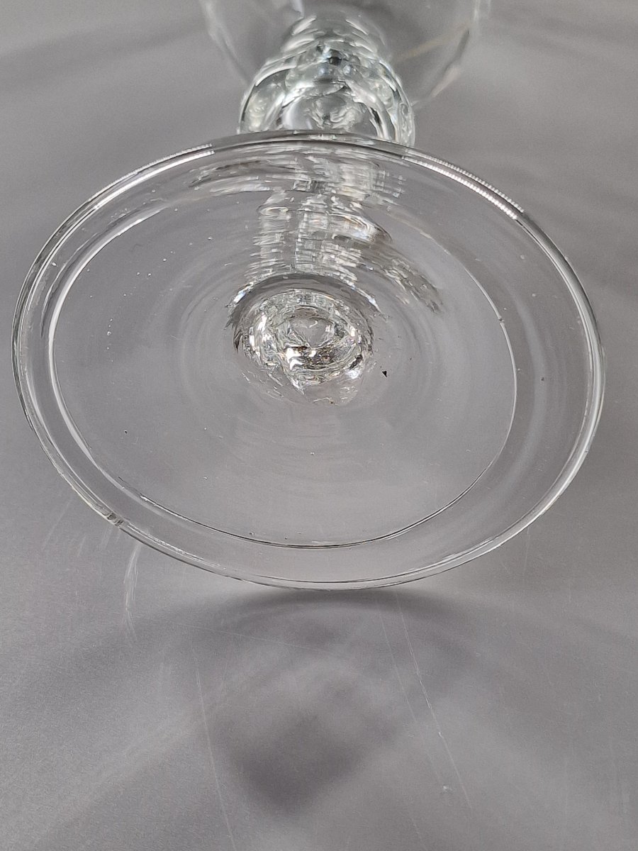 Verre à vin de grand format en verre soufflé taillé et gravé – XVIIIe siècle 18e-photo-5