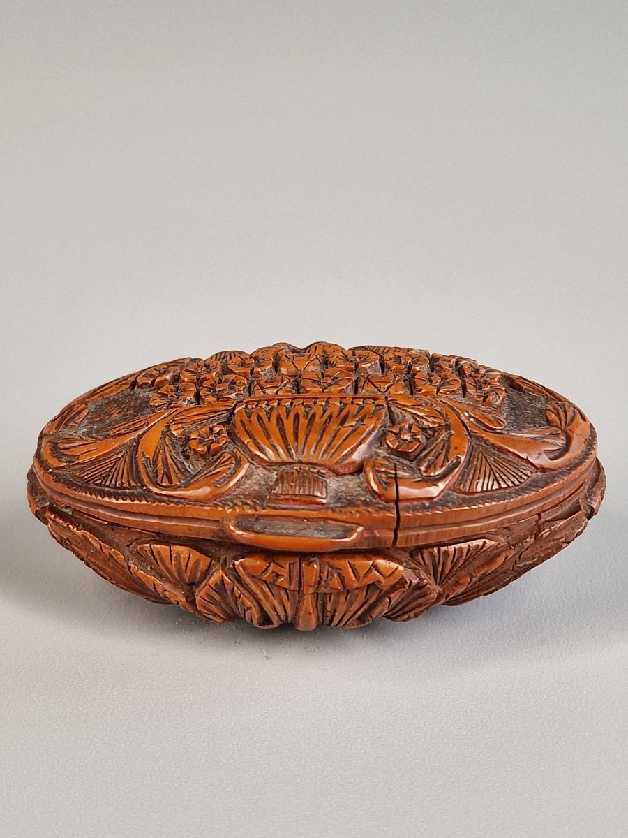 Tabatière boîte à priser en corozo sculpté – XIXe siècle-photo-2