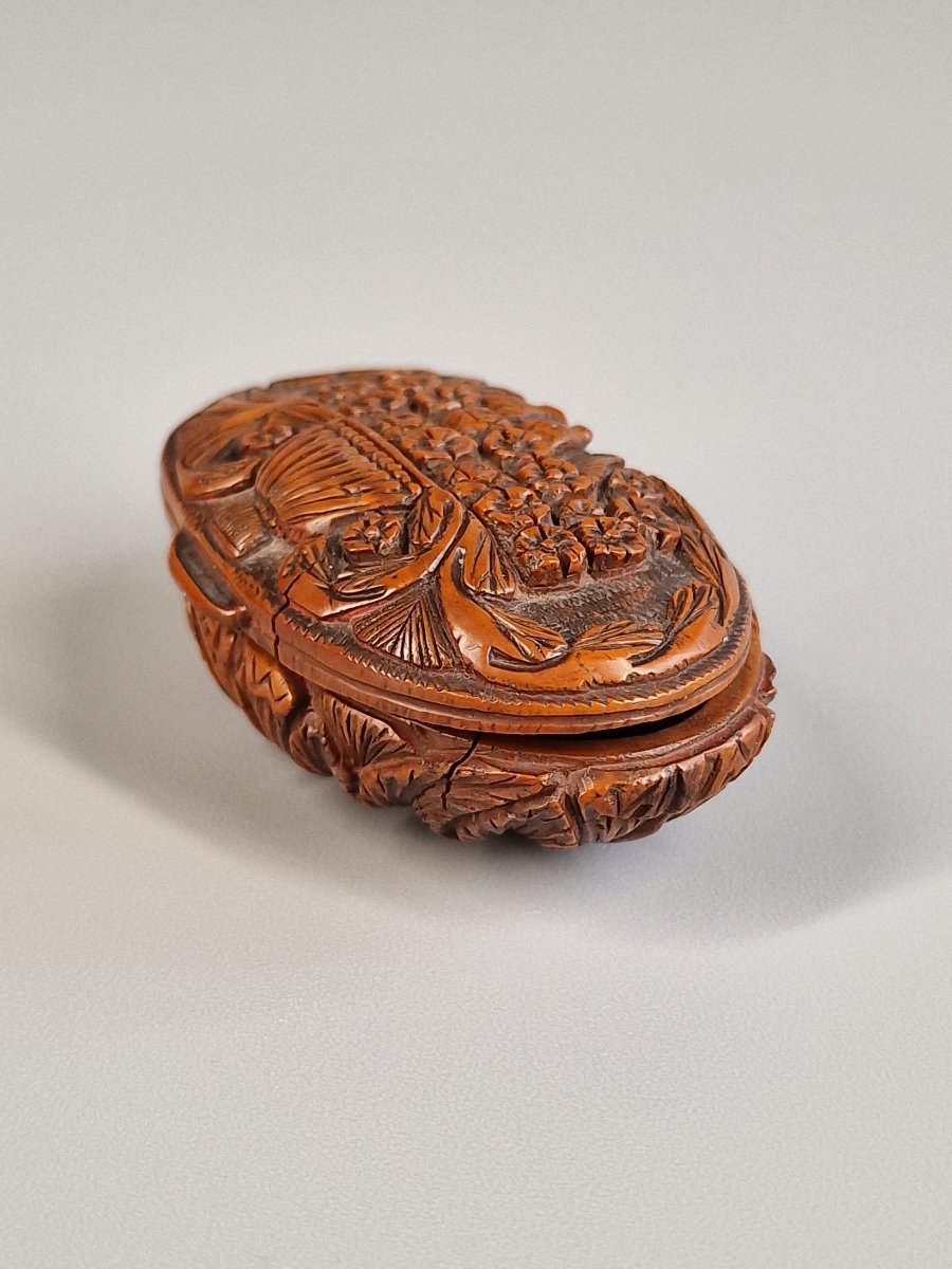 Tabatière boîte à priser en corozo sculpté – XIXe siècle-photo-3