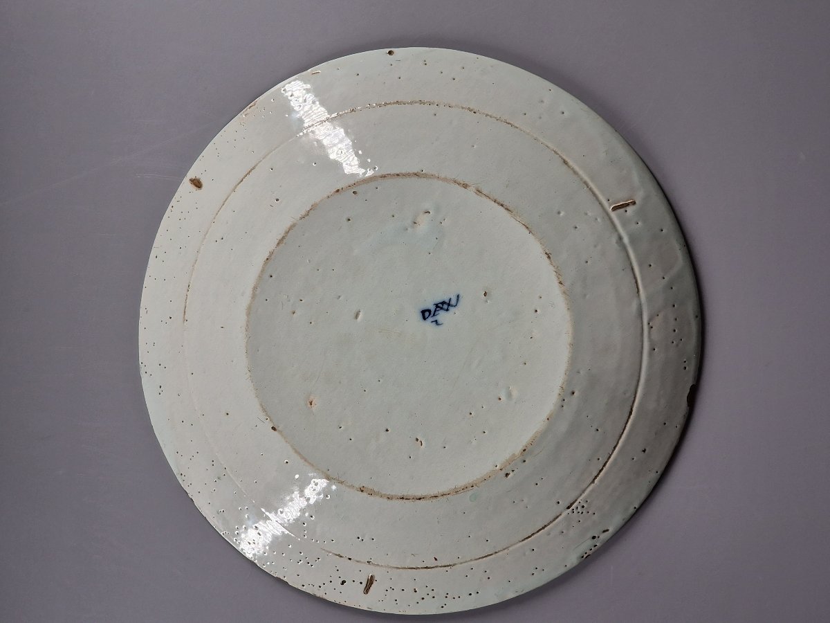 Delft, assiette à décor polychrome au tonnerre – XVIIIe siècle-photo-5