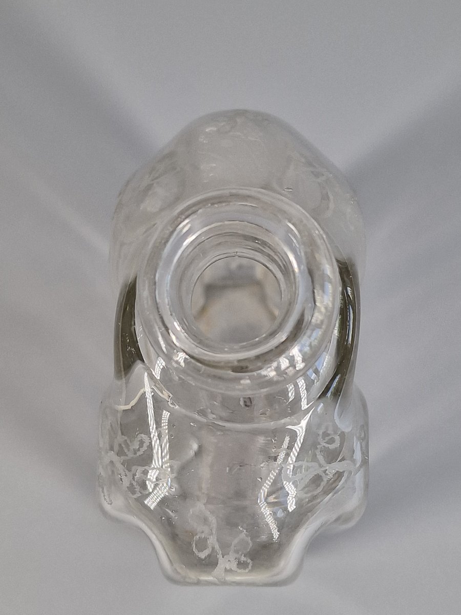 Rectangular Bottle With Wide Flutes, Made Of Engraved Blown Glass—late 18th Century-photo-1