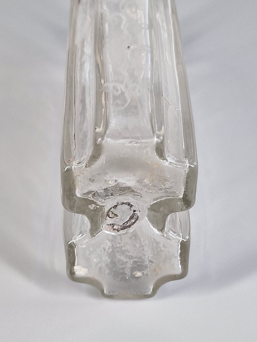 Rectangular Bottle With Wide Flutes, Made Of Engraved Blown Glass—late 18th Century-photo-2