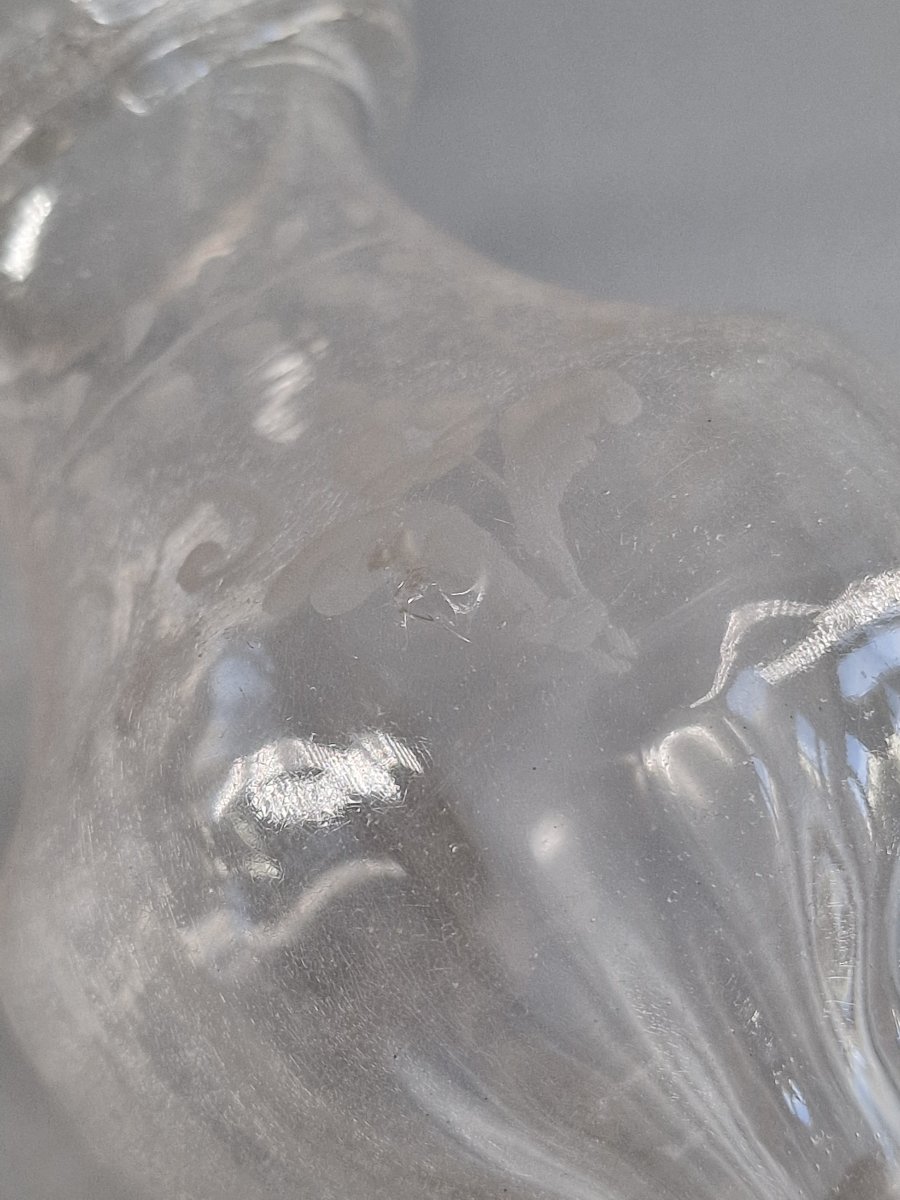 Saupoudreuse en verre soufflé gravé – Travail populaire probablement normand du XVIIIe siècle -photo-3