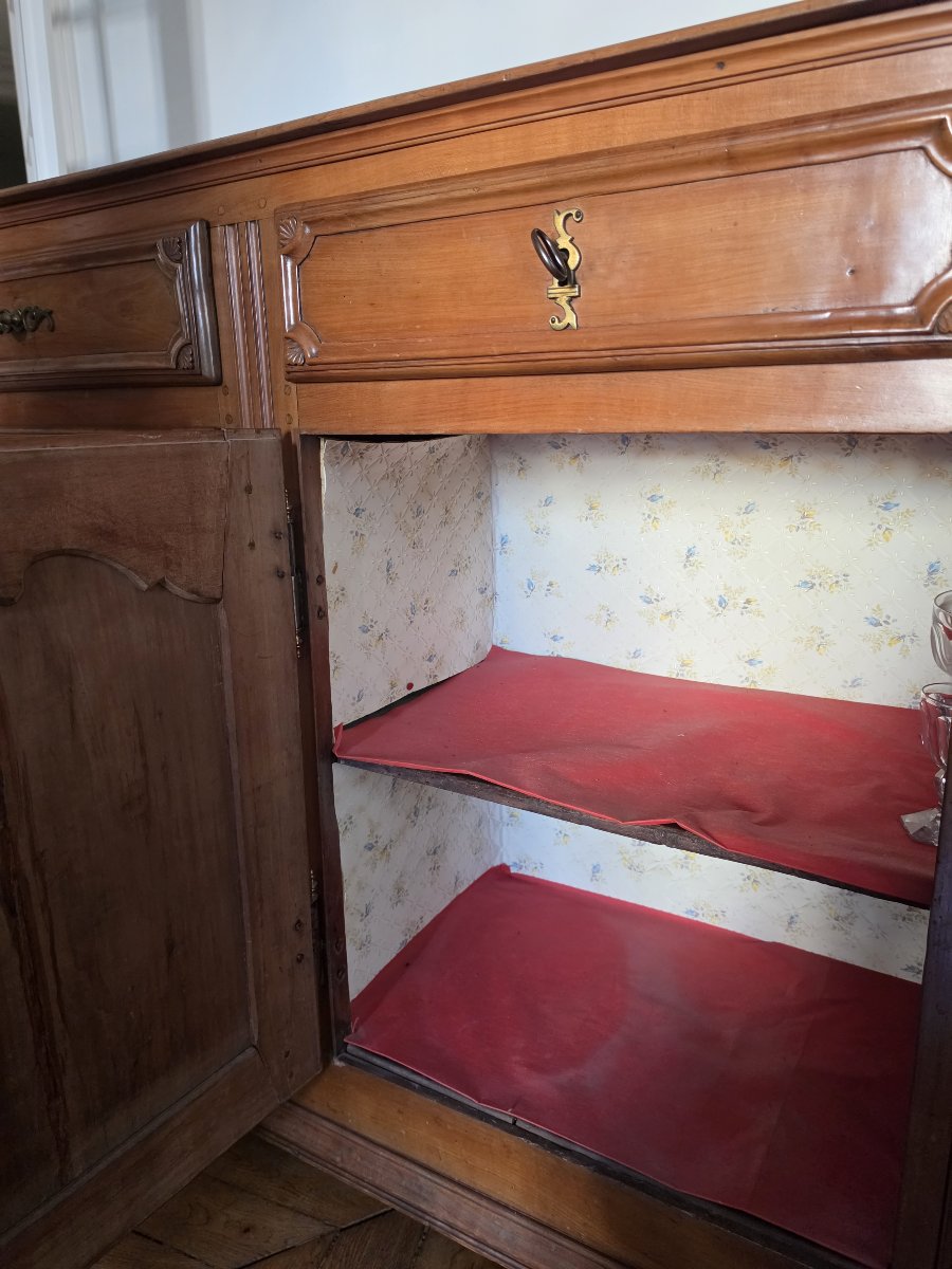 Buffet enfilade en merisier massif à belle patine – Époque Transition, XVIIIe siècle-photo-6
