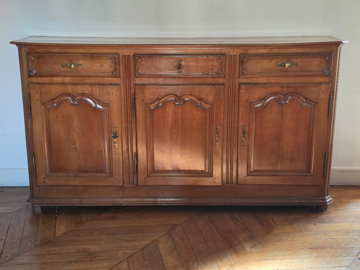 Buffet enfilade en merisier massif à belle patine – Époque Transition, XVIIIe siècle-photo-8