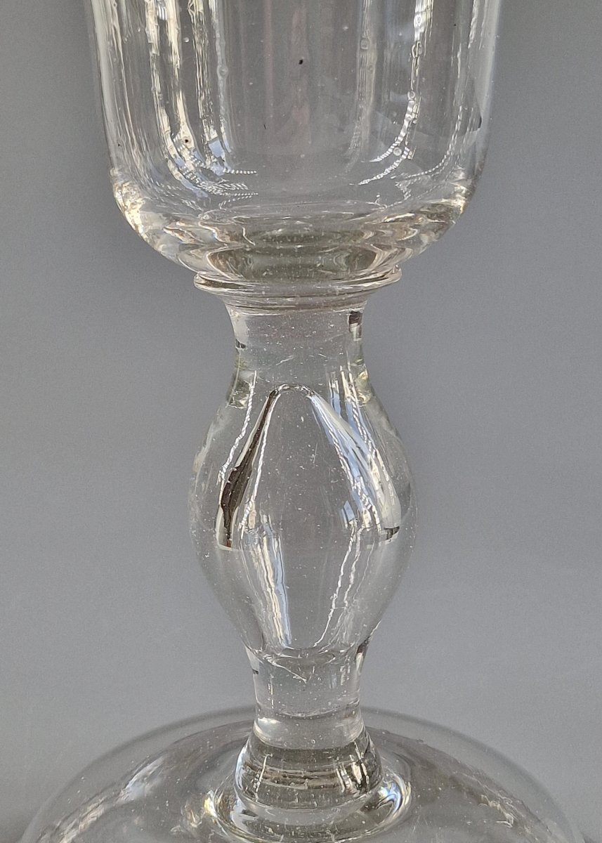 Blown-glass Chalice With A Baluster Stem And Bell-shaped Base, Late 18th Century-photo-4