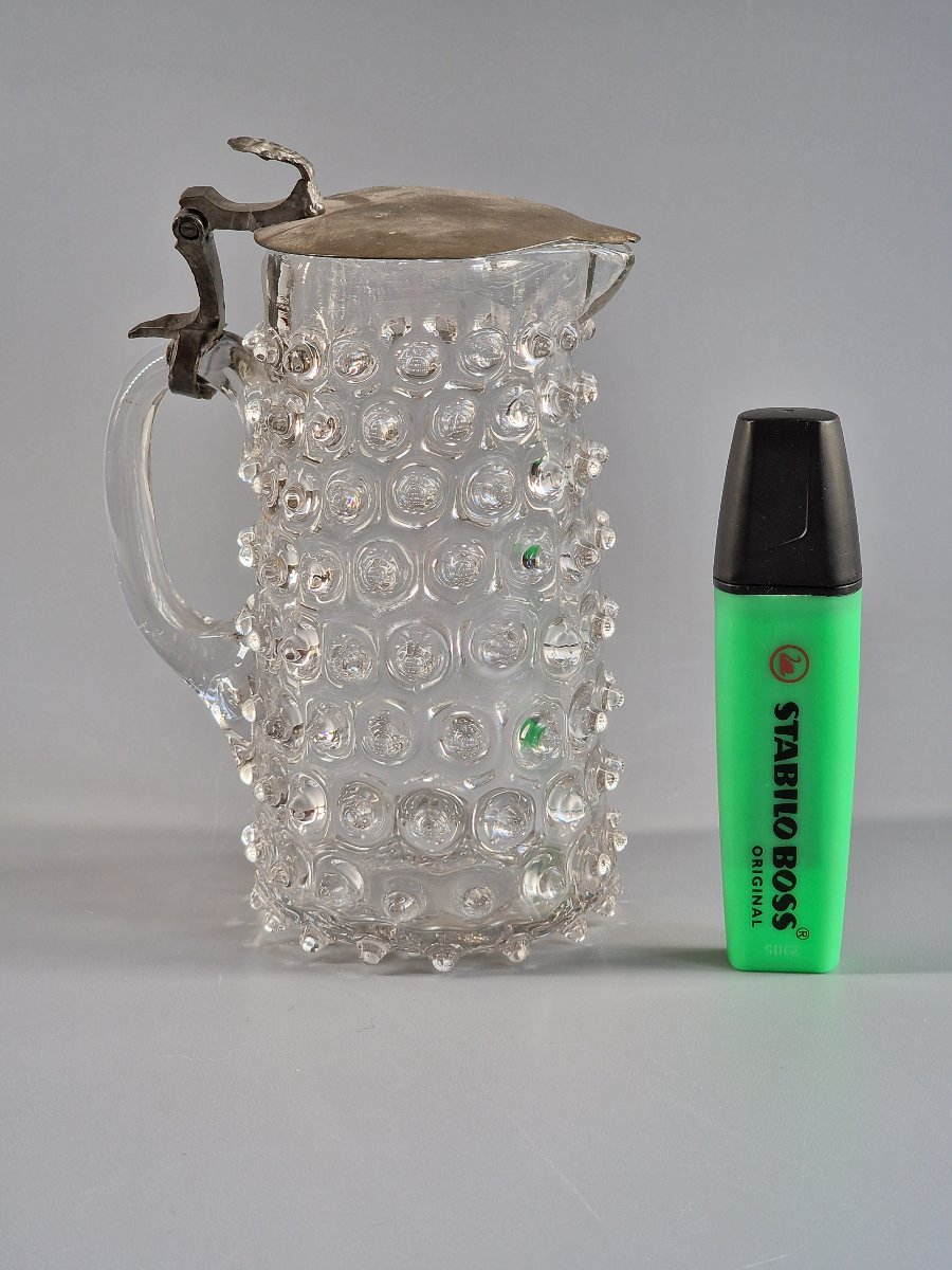 Studded Blown-glass Pitcher – Liège, Late 18th Century-photo-3
