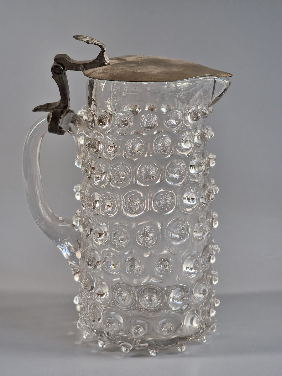 Studded Blown-glass Pitcher – Liège, Late 18th Century