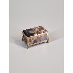 Coffret miniature en agate et pierre dure - XIXe siècle
