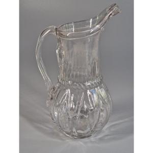 Normandie, pichet à cidre en verre soufflé moulé – XIXe siècle 19e