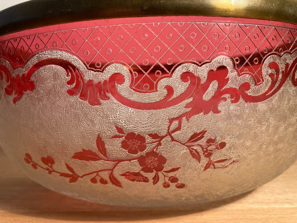 Salad Bowl With Acid-clear Floral Decor-photo-3