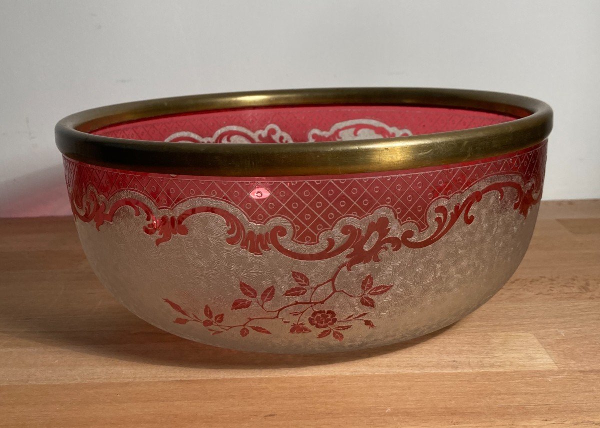 Salad Bowl With Acid-clear Floral Decor