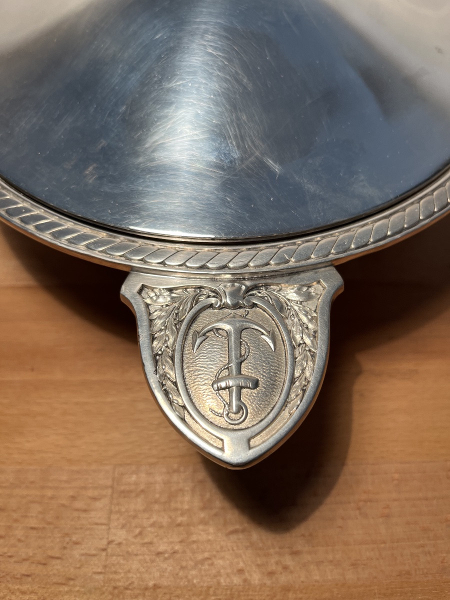 Christofle Soup Tureen For The French Navy In Silver Plated Metal -photo-2