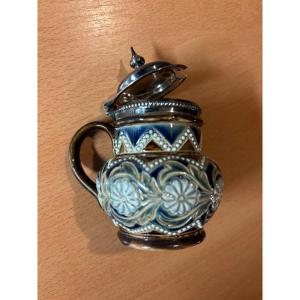 Moutardier en céramique Doulton Lambeth