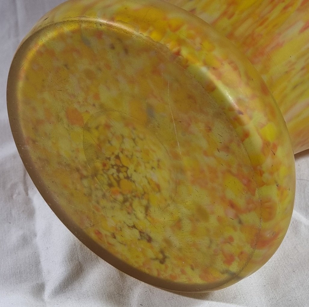 Large Art Nouveau Legras Vase – Printania Series – Enamel Birds-photo-3