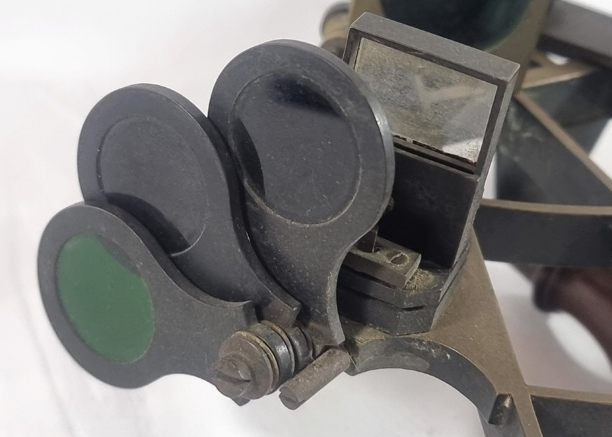 Antique French Sextant Signed E. Lorieux, Hurlimann Paris No. 391 1850-1890-photo-3