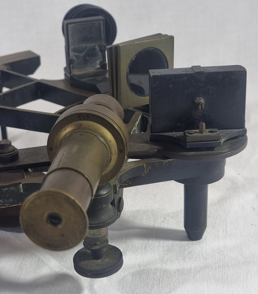 Antique French Sextant Signed E. Lorieux, Hurlimann Paris No. 391 1850-1890-photo-2