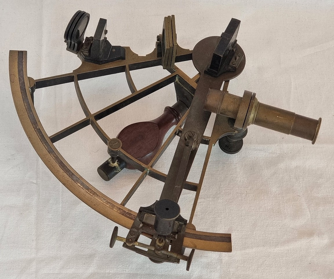 Antique French Sextant Signed E. Lorieux, Hurlimann Paris No. 391 1850-1890