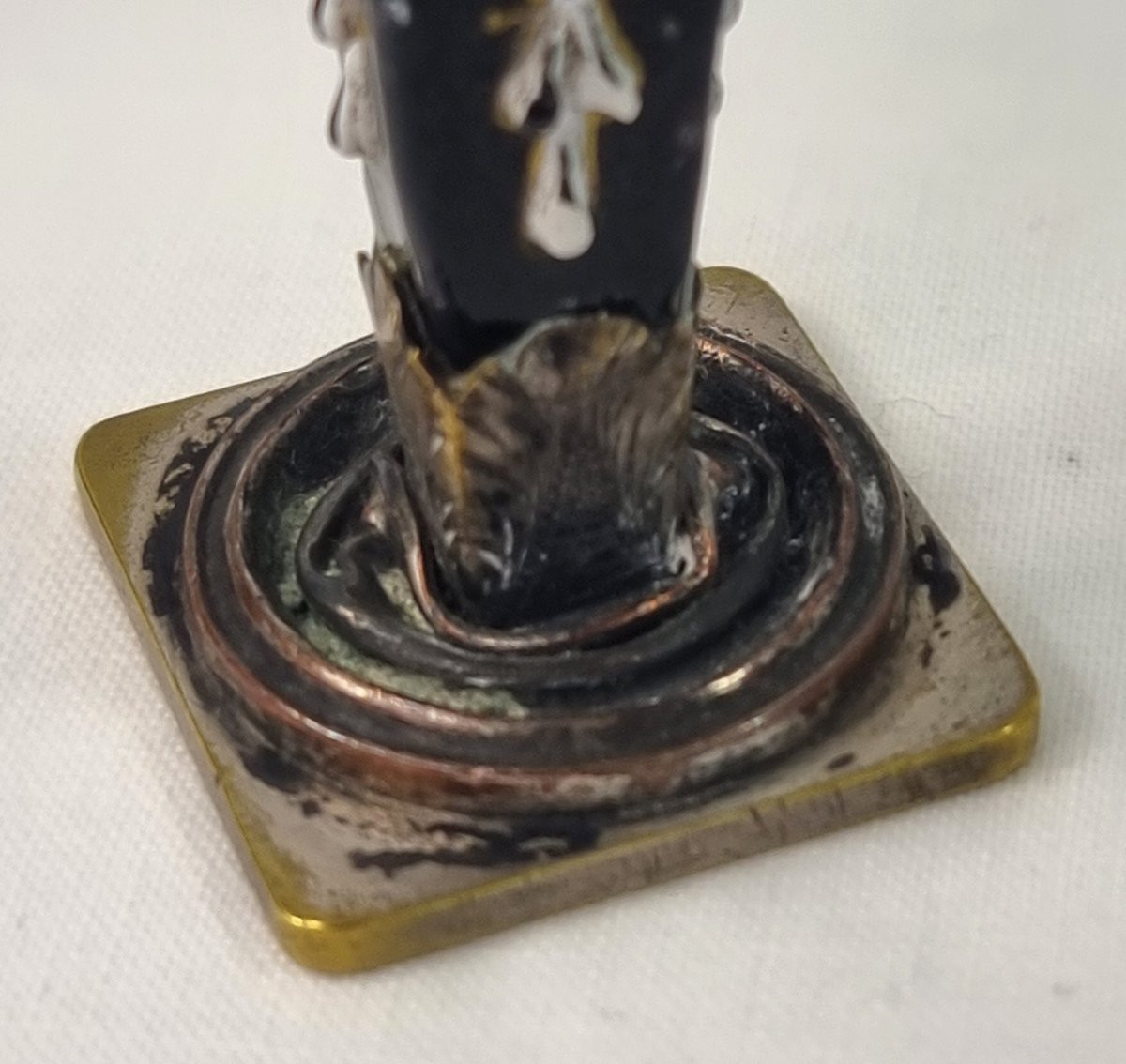 ancien sceau royal français avec décorations en émail-photo-5