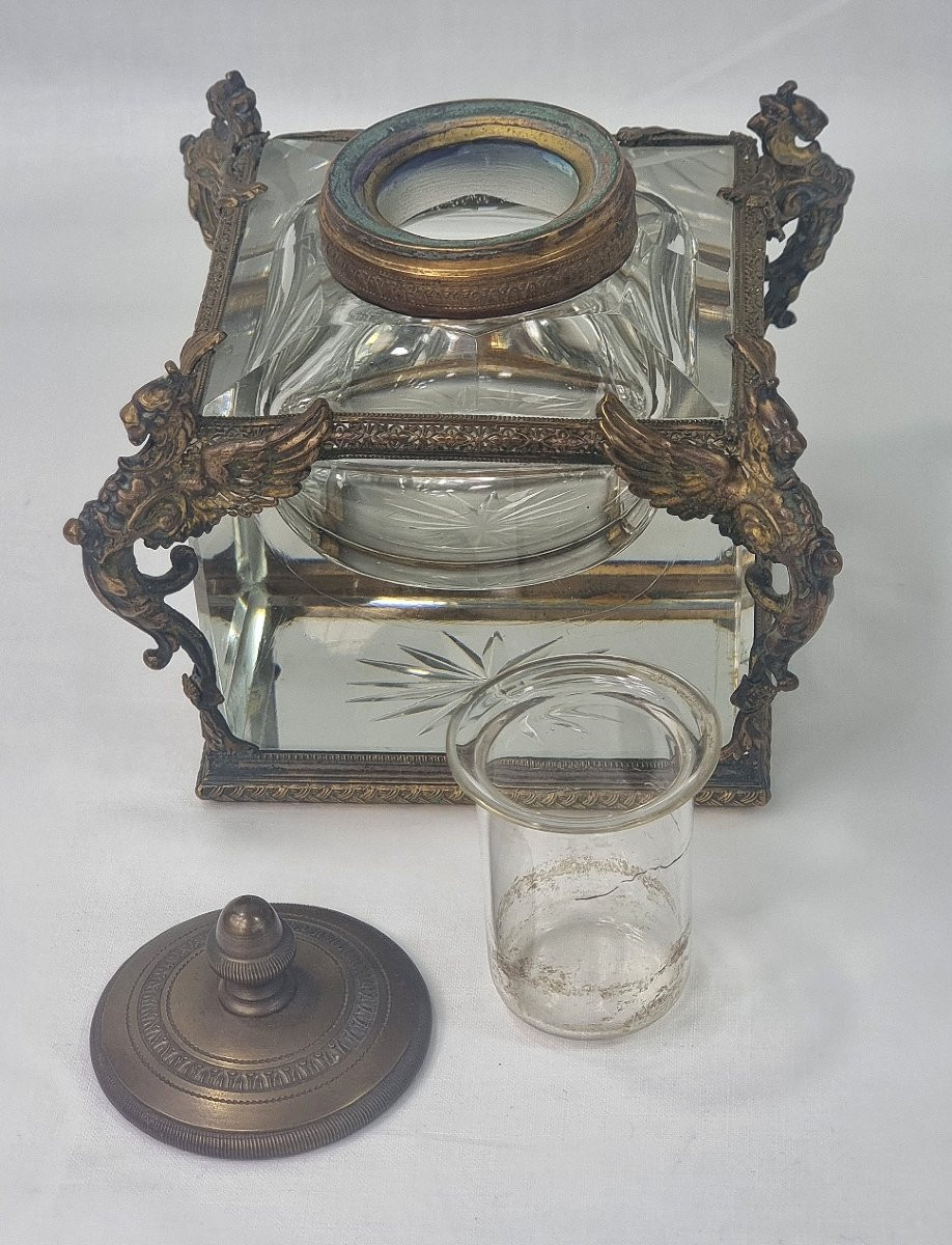 Encrier français Napoléon III Baccarat-photo-2